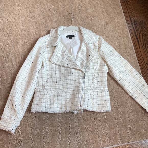 * SOLD* Ann Taylor Fringe Tweed Moto Jacket - Picture 6 of 17